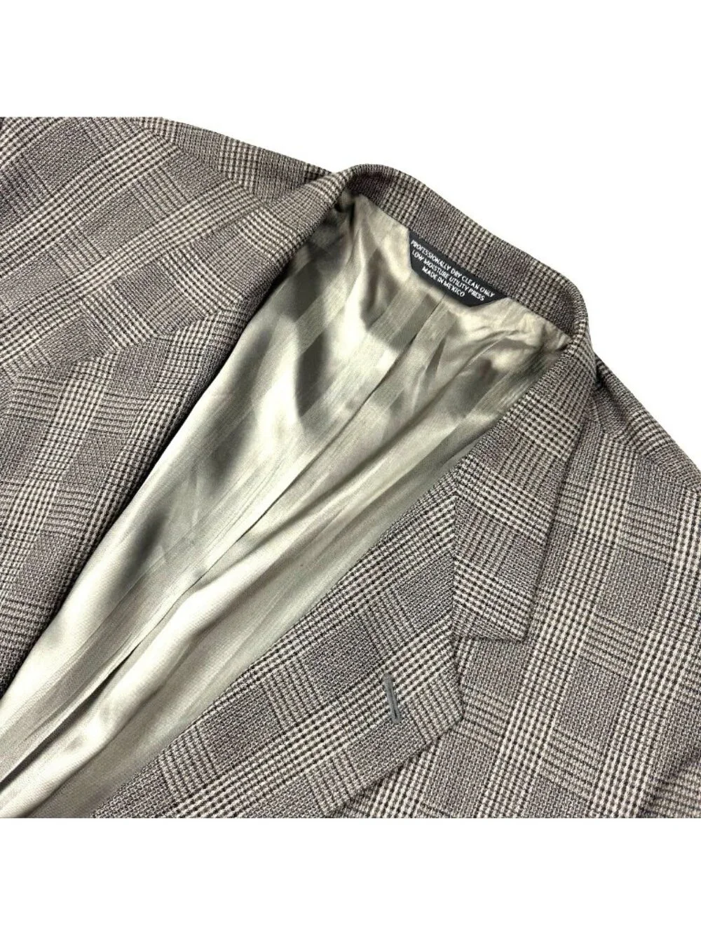 Pierre Cardin Men’s Wool 2-Button Blazer Gray Plaid Herrringbone • 56R
